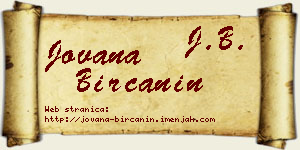 Jovana Birčanin vizit kartica
